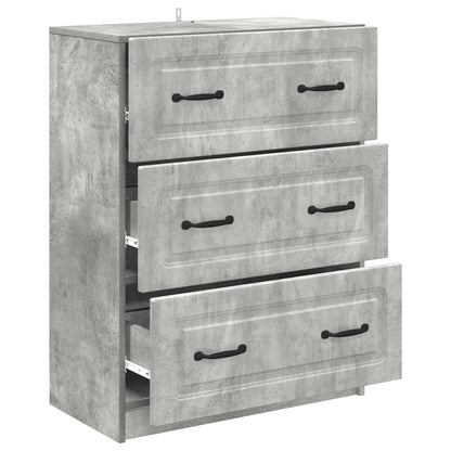 Drawer Cabinet Concrete Grey 66 x 34.5 x 87 cm Engineered Wood