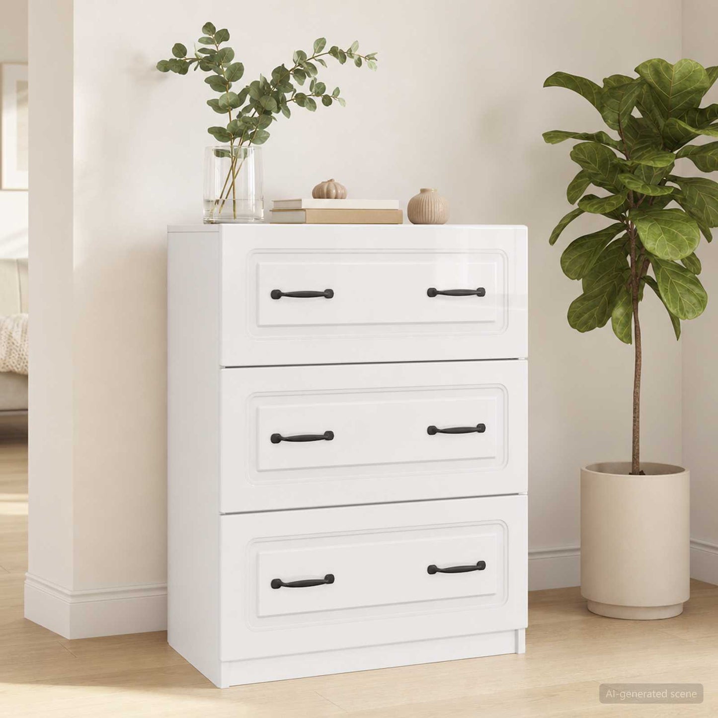 Drawer Cabinet 66 x 34.5 x 87 cm Engineered Wood