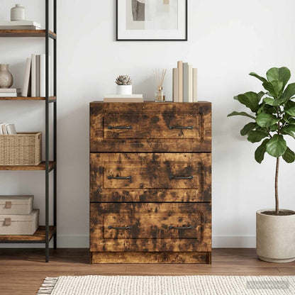 Drawer Cabinet Smoked Oak 66 x 34.5 x 87 cm Engineered Wood