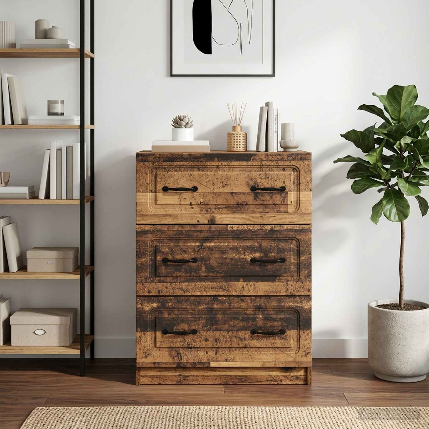 Drawer Cabinet Old Wood 66 x 34.5 x 87 cm Engineered Wood