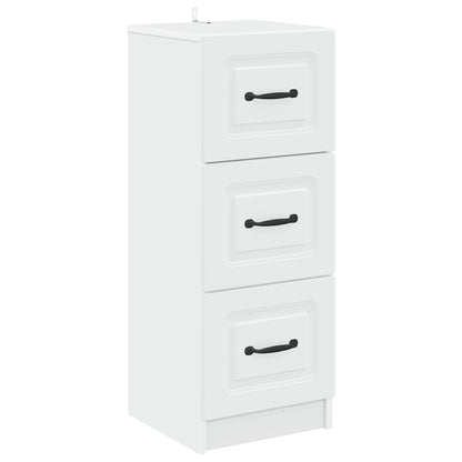 Drawer Cabinet White 33 x 34.5 x 87 cm Engineered Wood