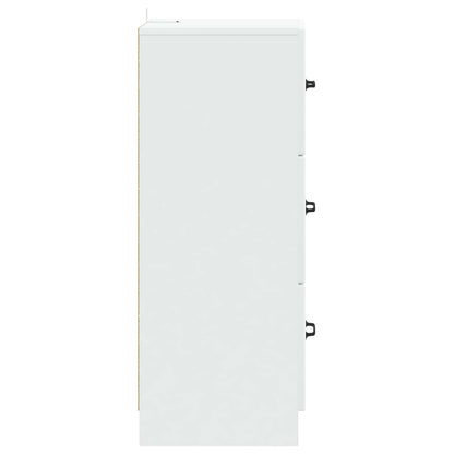 Drawer Cabinet White 33 x 34.5 x 87 cm Engineered Wood