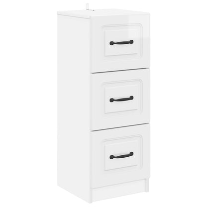 Drawer Cabinet High Gloss White 33 x 34.5 x 87 cm