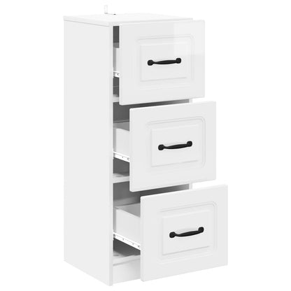 Drawer Cabinet High Gloss White 33 x 34.5 x 87 cm