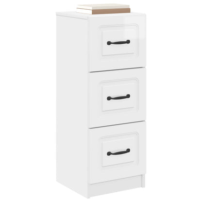 Drawer Cabinet High Gloss White 33 x 34.5 x 87 cm