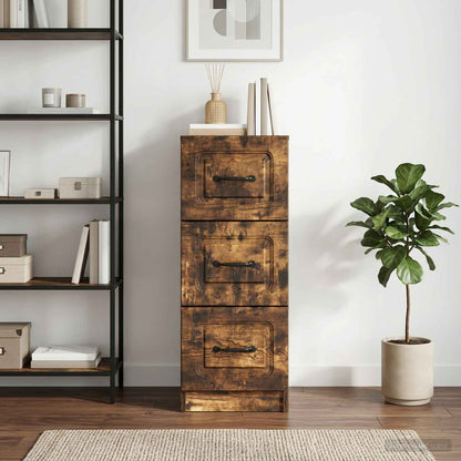 Drawer Cabinet Smoked Oak 33 x 34.5 x 87 cm Engineered Wood