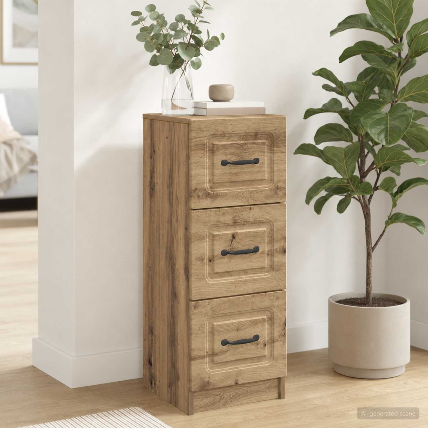 Drawer Cabinet 33 x 34.5 x 87 cm Engineered Wood Artisan Oak