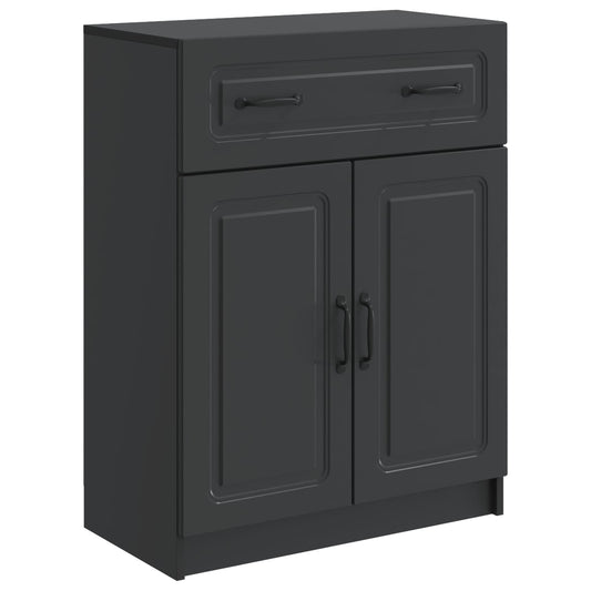 Sideboard with Drawer Black 66 x 34.5 x 87 cm Engineered Wood
