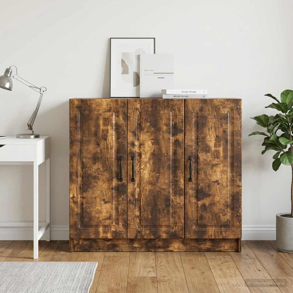 Sideboard Smoked Oak 89 x 34.5 x 77 cm Engineered Wood