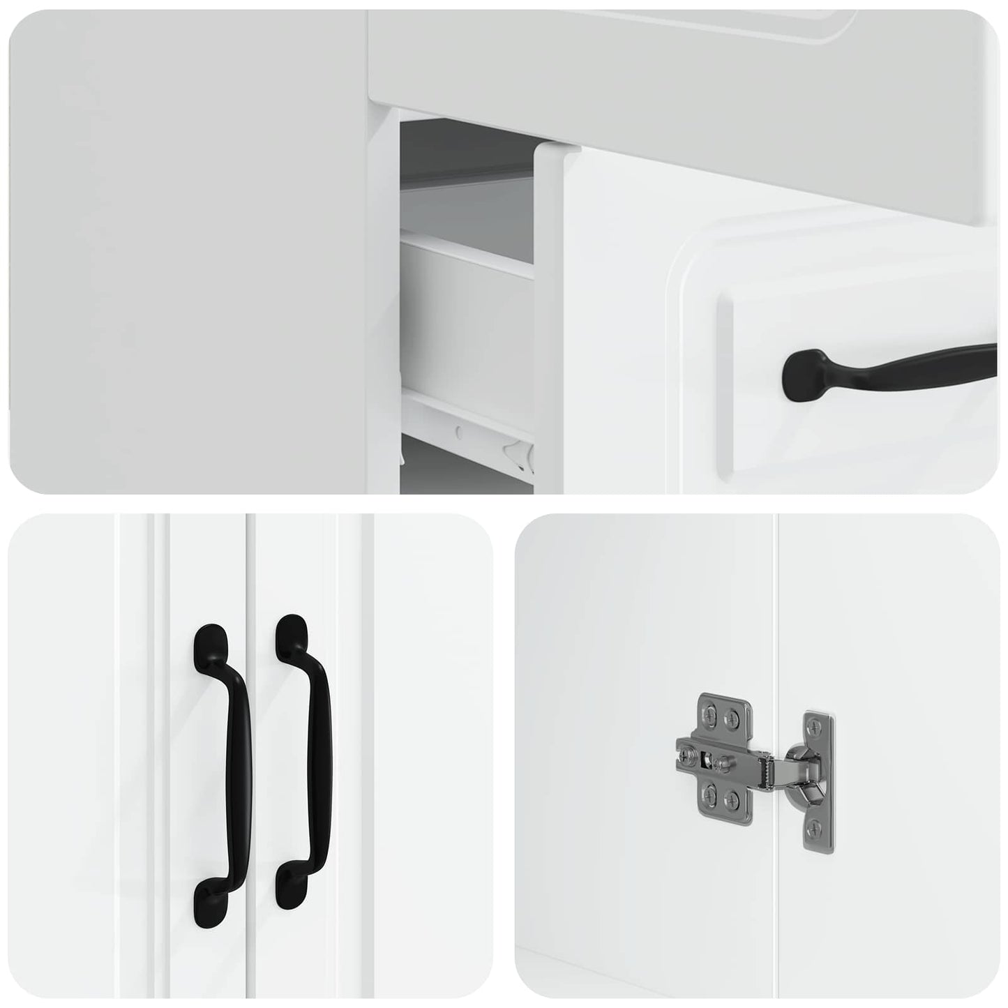 Sideboard White 66 x 34.5 x 92 cm Engineered Wood