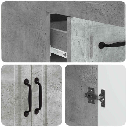 Sideboard Concrete Grey 66 x 34.5 x 92 cm Engineered Wood