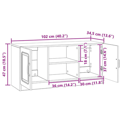 TV Cabinet White 102 x 34.5 x 47 cm Engineered Wood