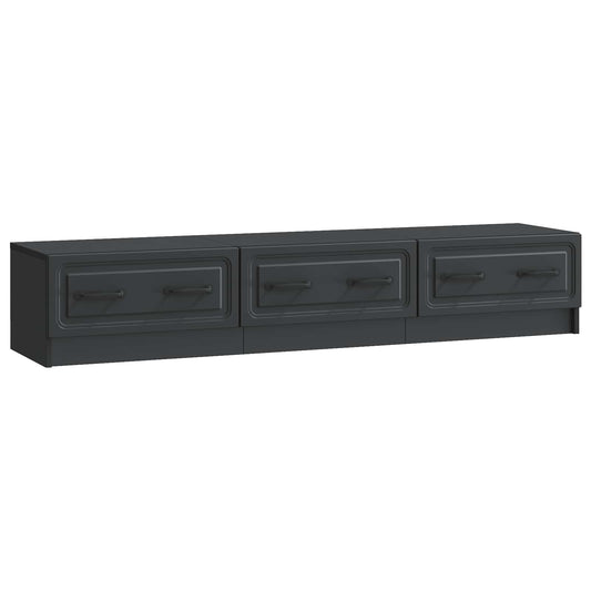 TV Cabinet 147 x 34.5 x 27 cm Black Engineered Wood