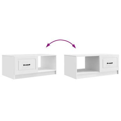 Coffee Table White 90 x 50 x 37 cm Engineered Wood