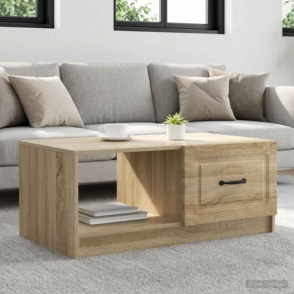 Coffee Table Sonoma Oak 90 x 50 x 37 cm Engineered Wood