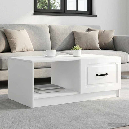 Coffee Table High Gloss White 90 x 50 x 37 cm Engineered Wood