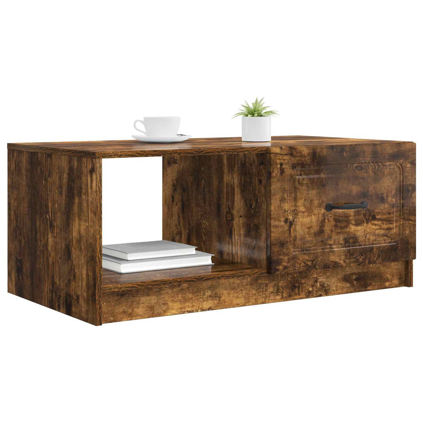 Coffee Table Smoked Oak 90 x 50 x 37 cm Engineered Wood