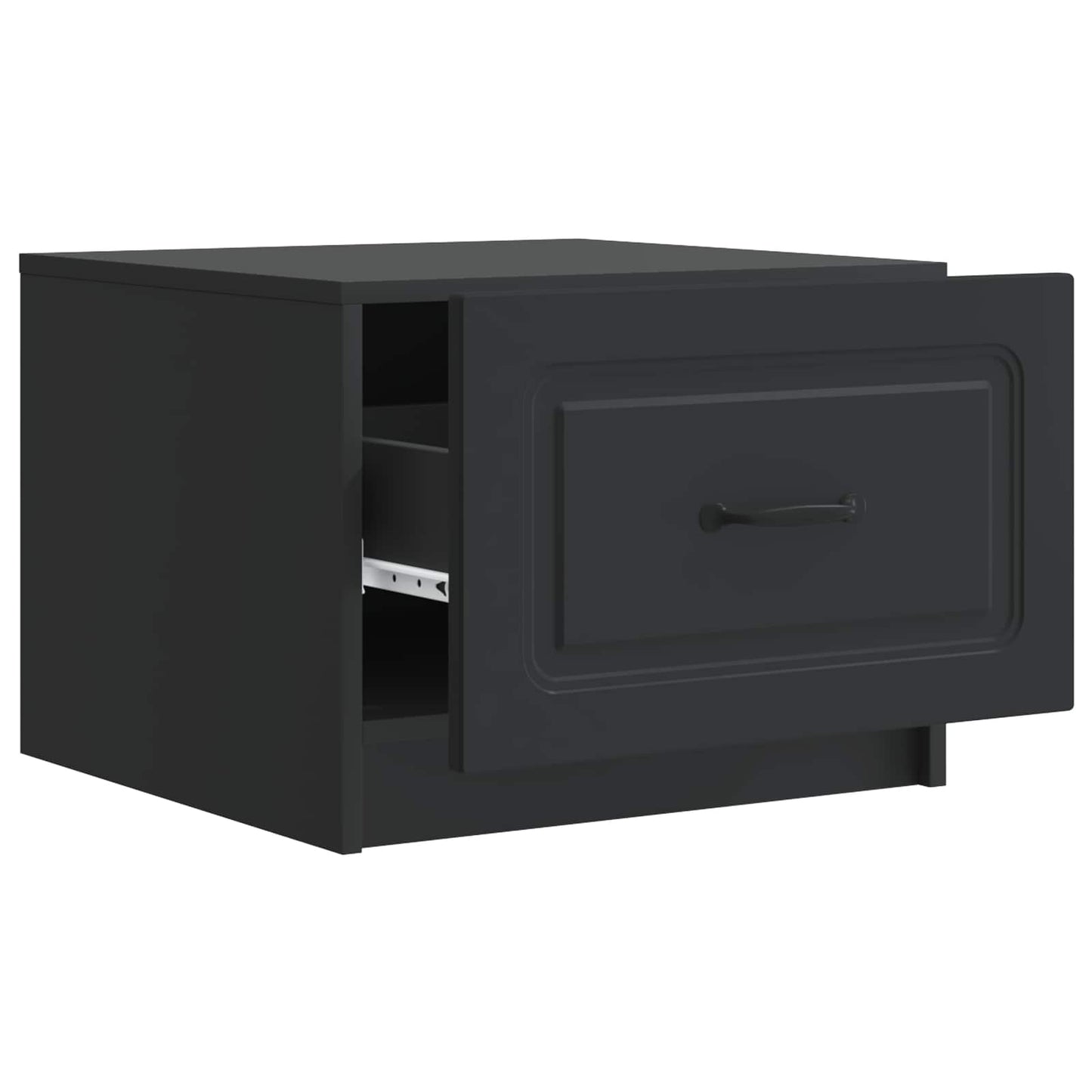 Coffee Table with Drawer Black 49 x 50 x 37 cm Engineered Wood
