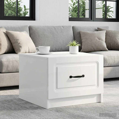 Coffee Table High Gloss White 49 x 50 x 37 cm Engineered Wood