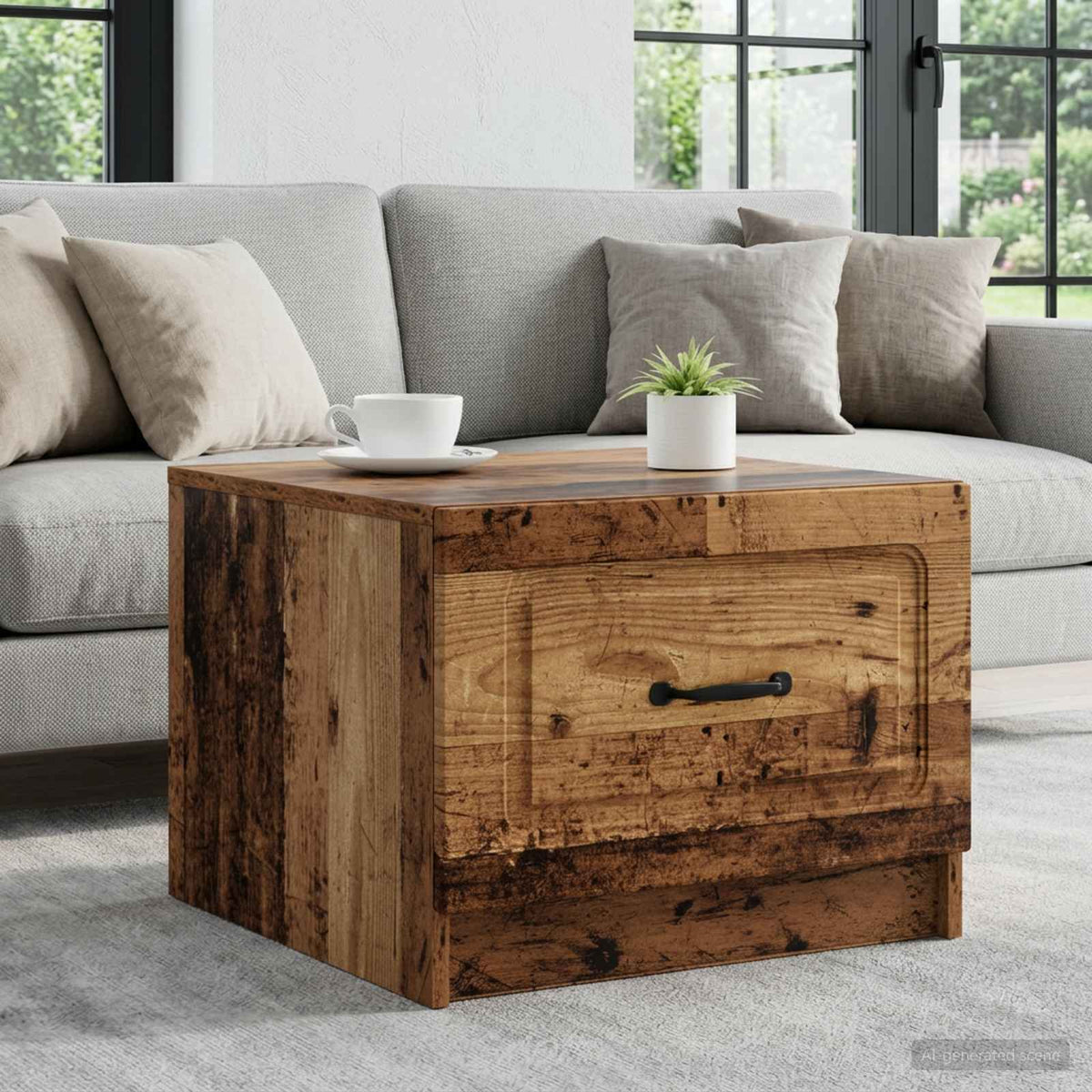 Coffee Table Old Wood 49 x 50 x 37 cm Engineered Wood