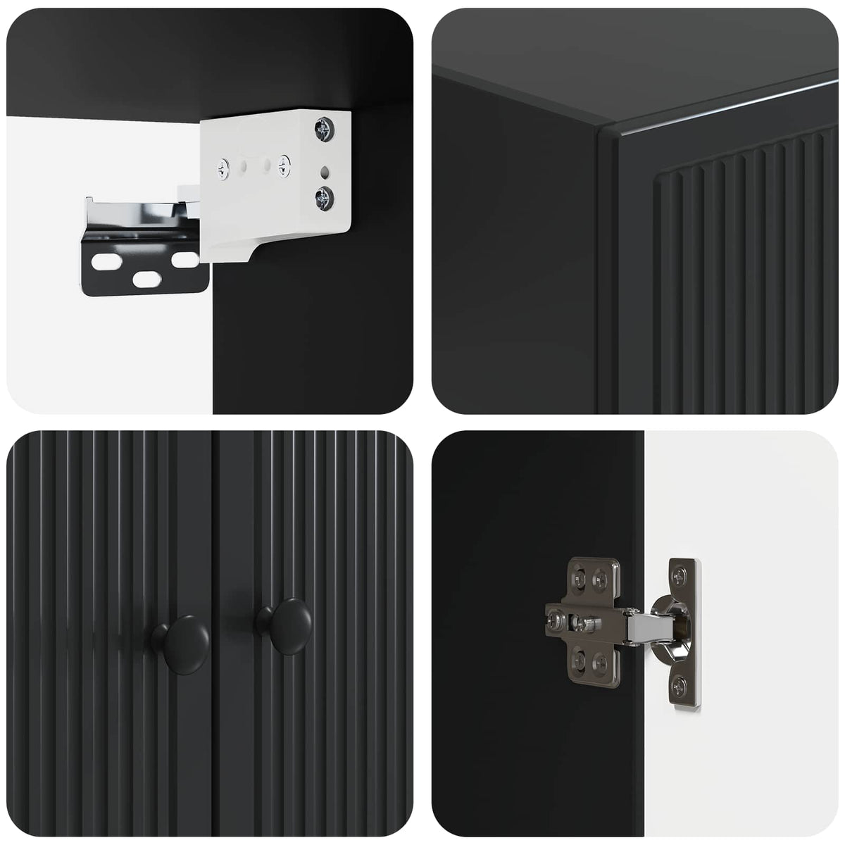 Wall-Mounted Cabinet Black 66 x 34.5 x 90 cm Engineered Wood