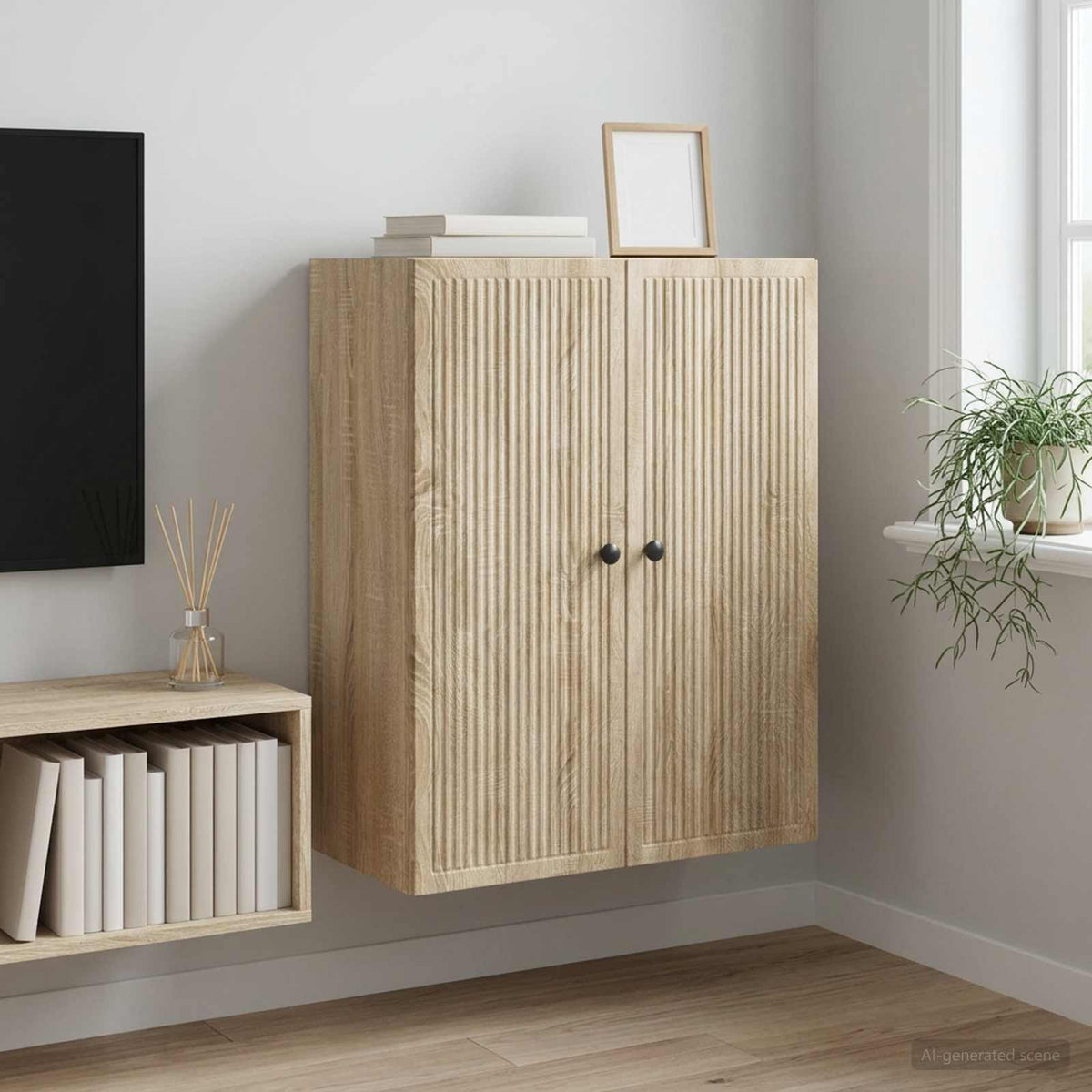 Wall-Mounted Cabinet Sonoma Oak 66 x 34.5 x 90 cm