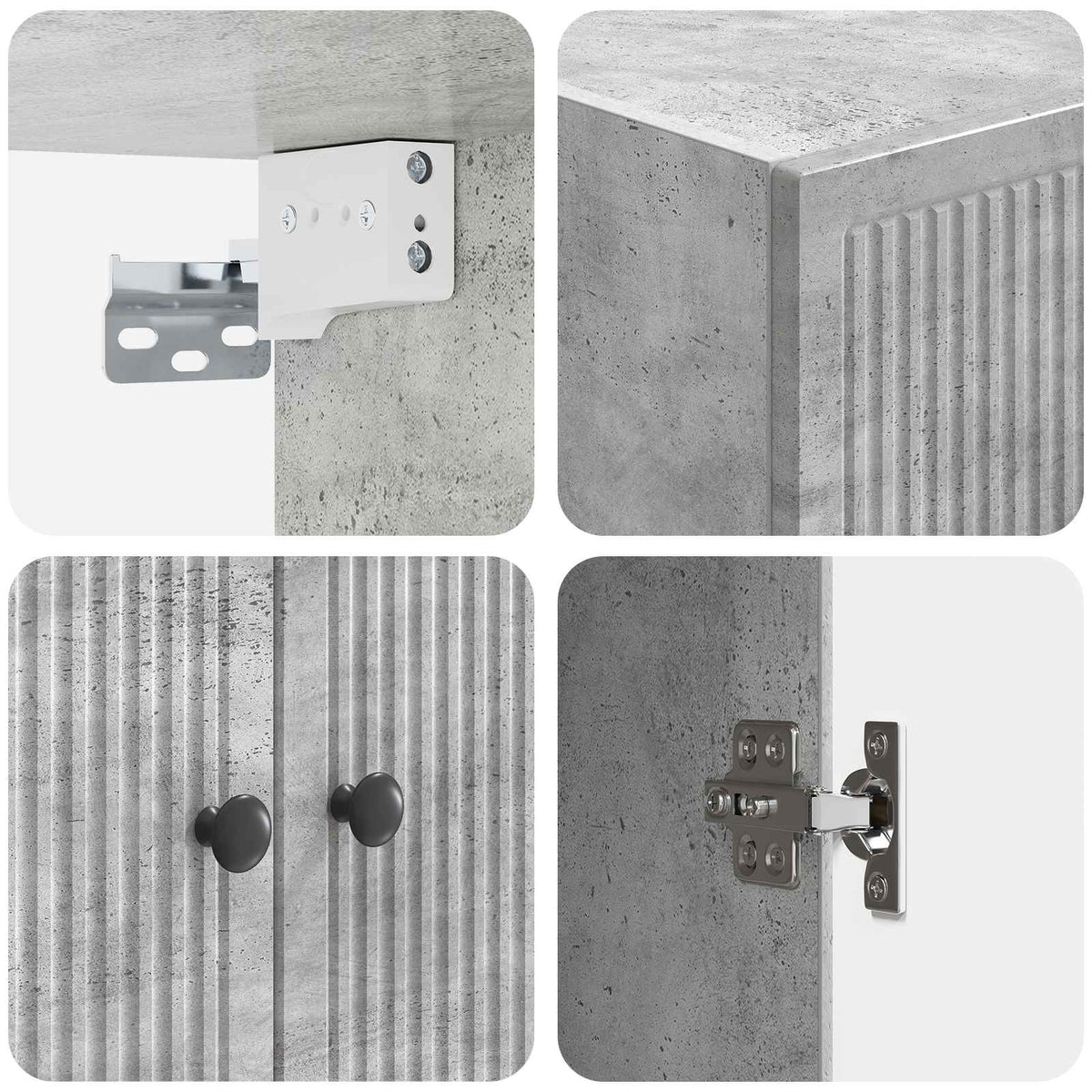 Wall-Mounted Cabinet Concrete Grey 66 x 34.5 x 90 cm