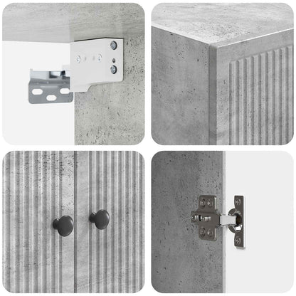 Wall-Mounted Cabinet Concrete Grey 66 x 34.5 x 90 cm
