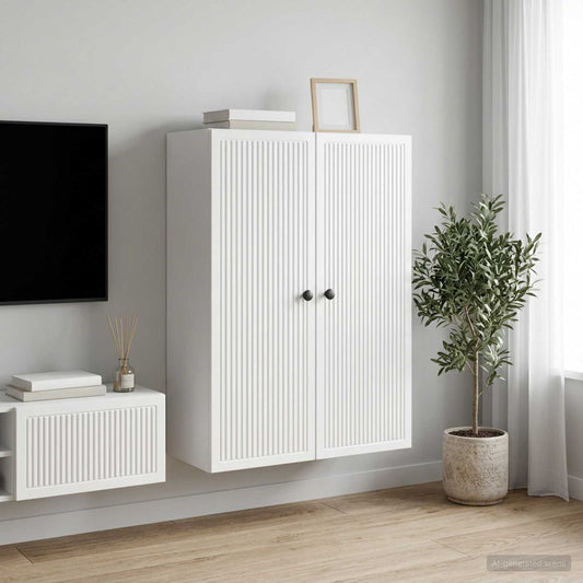 Wall-Mounted Cabinet High Gloss White 66 x 34.5 x 90 cm