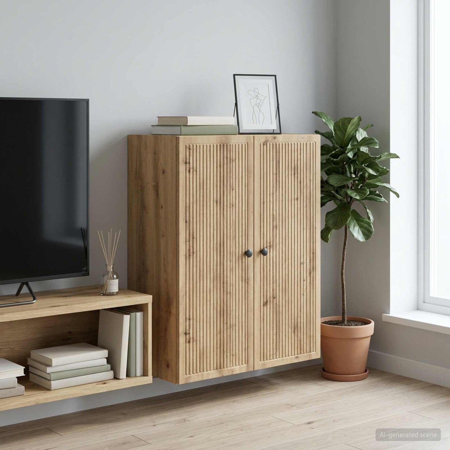 Wall-Mounted Cabinet 66 x 34.5 x 90 cm Engineered Wood