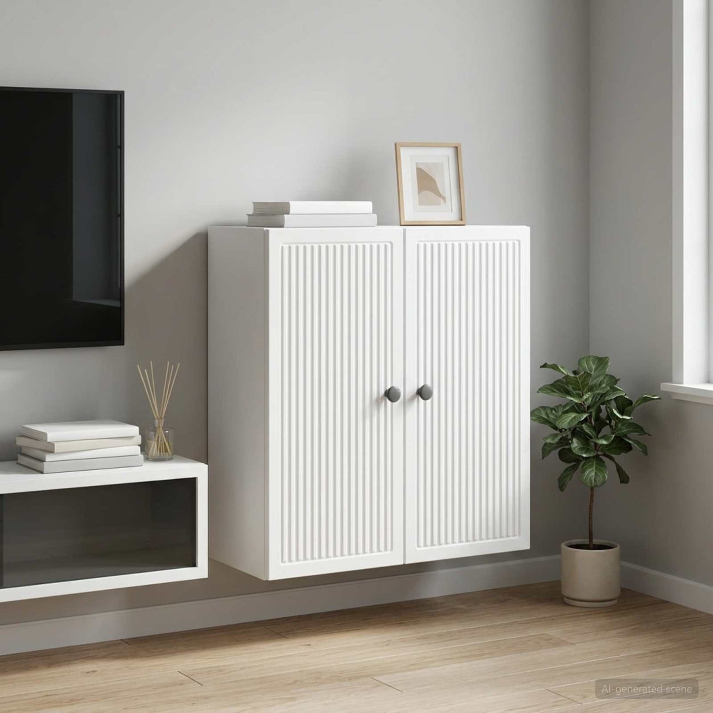 Wall-Mounted Cabinet White 59 x 31 x 60 cm Engineered Wood