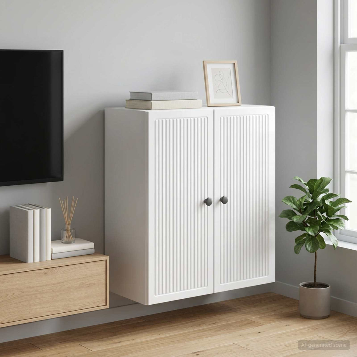Wall-Mounted Cabinet High Gloss White 59 x 31 x 60 cm