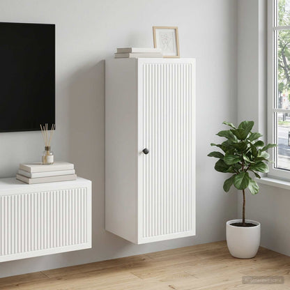 Wall-Mounted Cabinet White 33 x 34.5 x 90 cm Engineered Wood