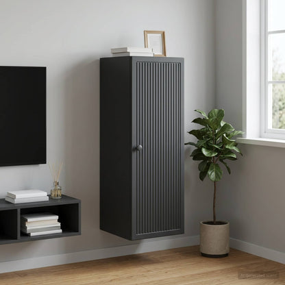 Wall-Mounted Cabinet Black 33 x 34.5 x 90 cm Engineered Wood