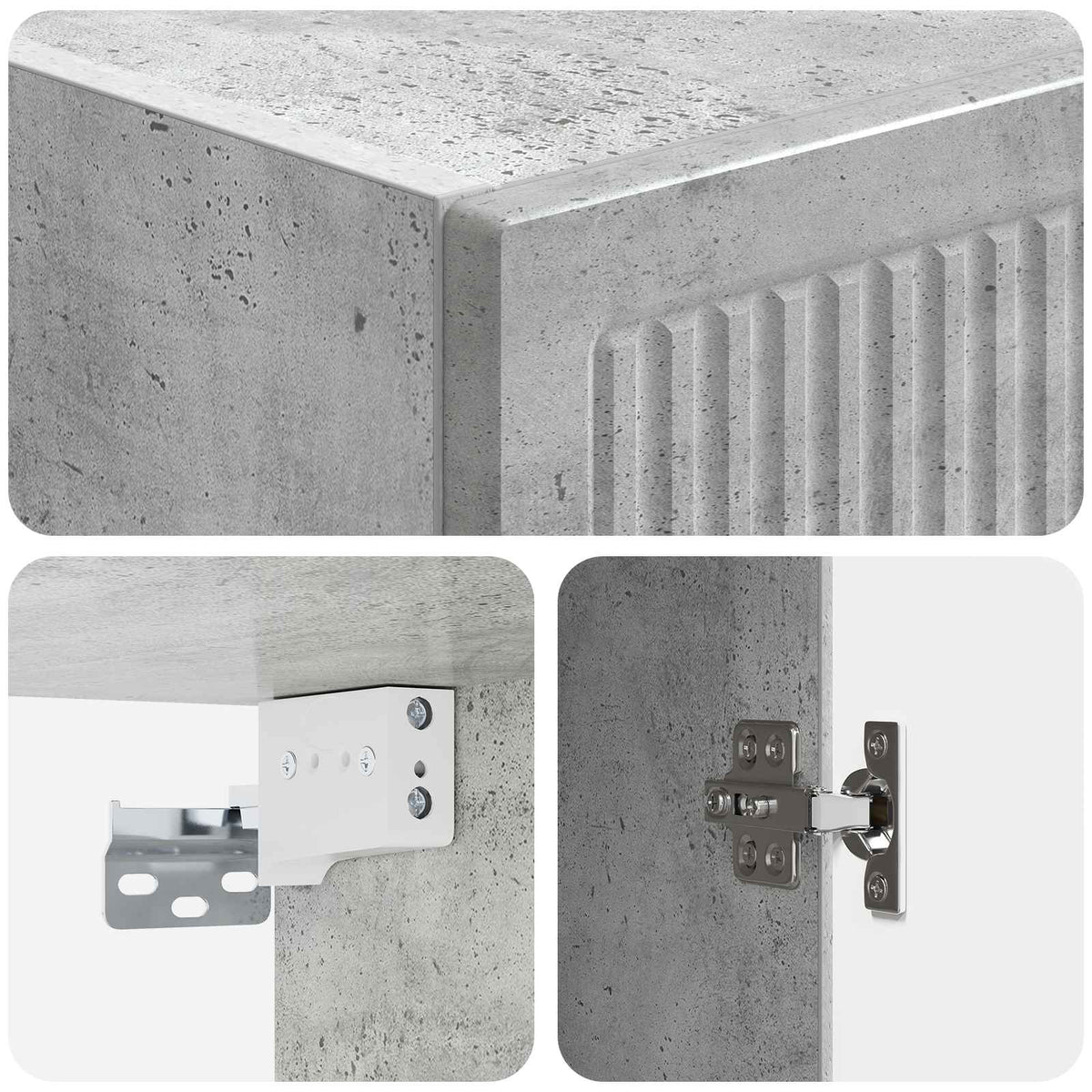 Wall-Mounted Cabinet Concrete Grey 33 x 34.5 x 90 cm