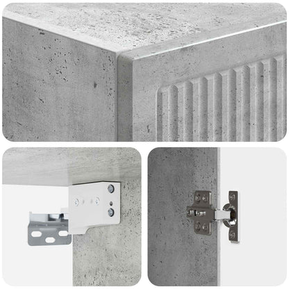 Wall-Mounted Cabinet Concrete Grey 33 x 34.5 x 90 cm