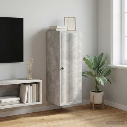 Wall-Mounted Cabinet Concrete Grey 33 x 34.5 x 90 cm