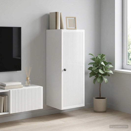 Wall-Mounted Cabinet High Gloss White 33 x 34.5 x 90 cm