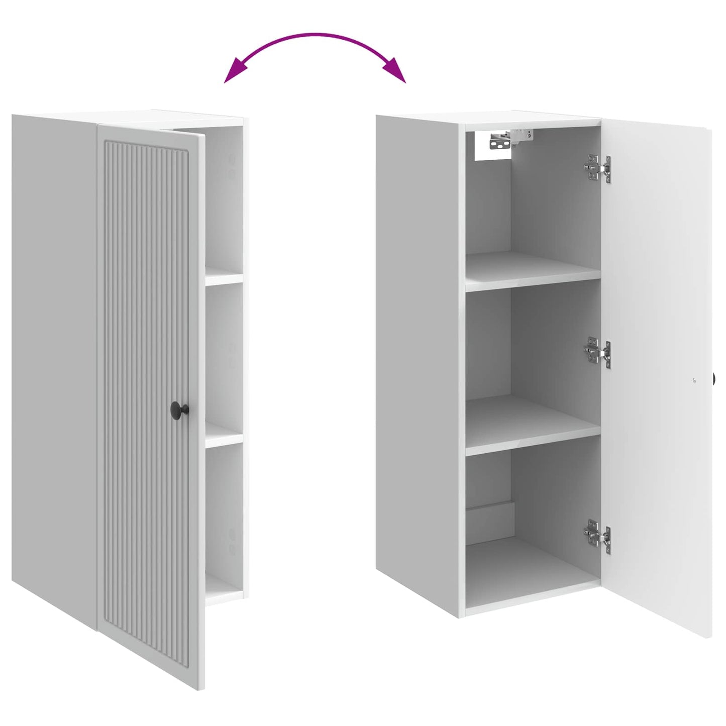 Wall-Mounted Cabinet High Gloss White 33 x 34.5 x 90 cm
