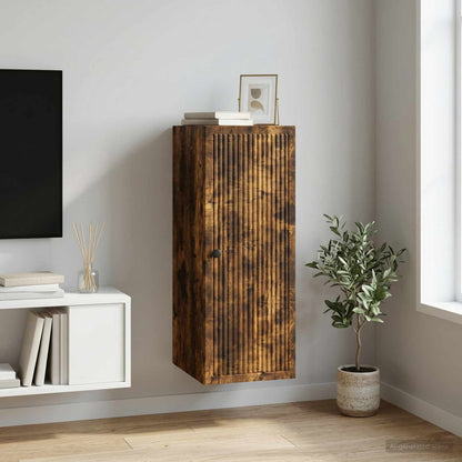 Wall-Mounted Cabinet Smoked Oak 33 x 34.5 x 90 cm