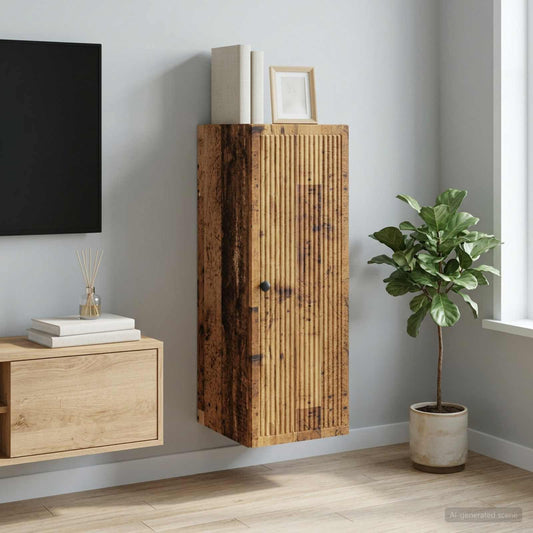 Wall-Mounted Cabinet Old Wood 33 x 34.5 x 90 cm Engineered Wood