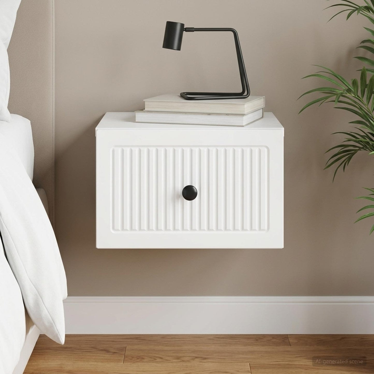 Wall-Mounted Bedside Cabinet White 33 x 34.5 x 20 cm