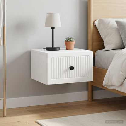 Wall-Mounted Bedside Cabinet 2 pcs White 33 x 34.5 x 20 cm