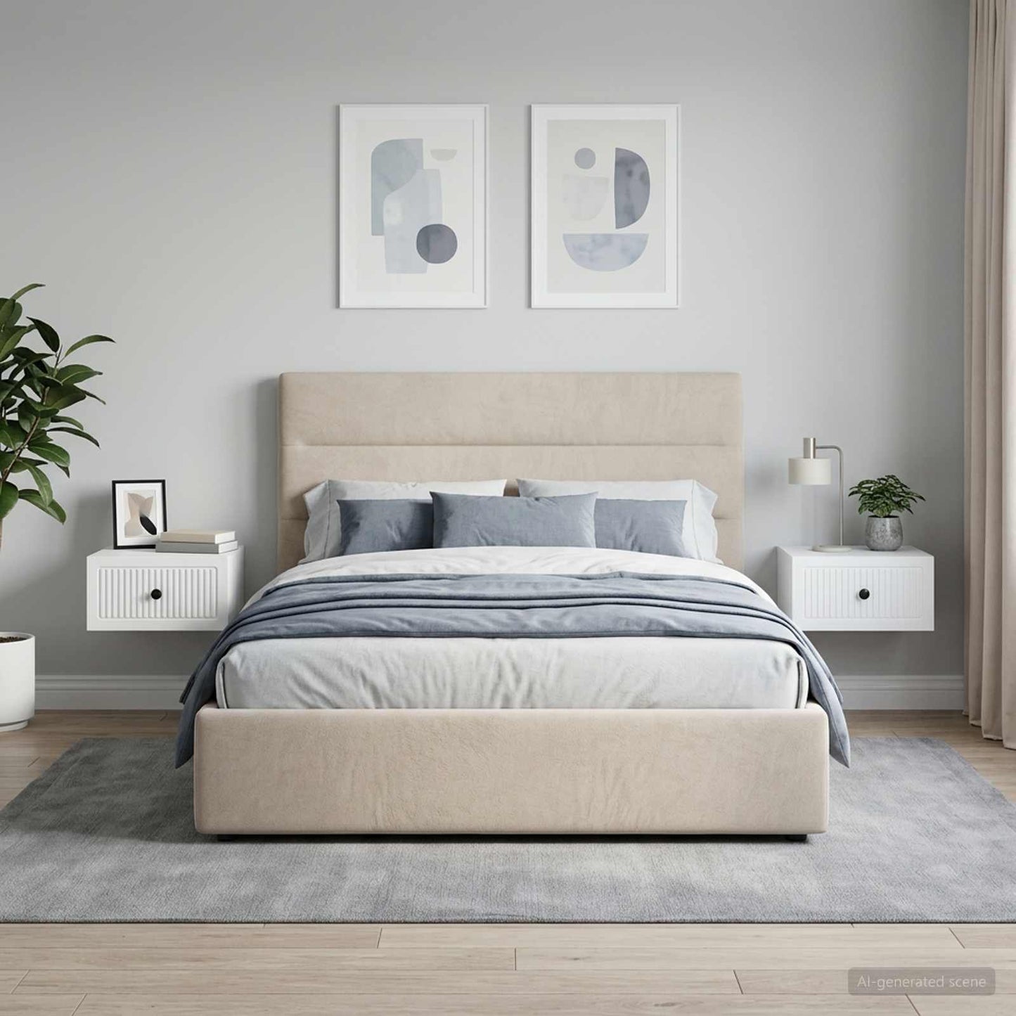 Wall-Mounted Bedside Cabinet 2 pcs White 33 x 34.5 x 20 cm