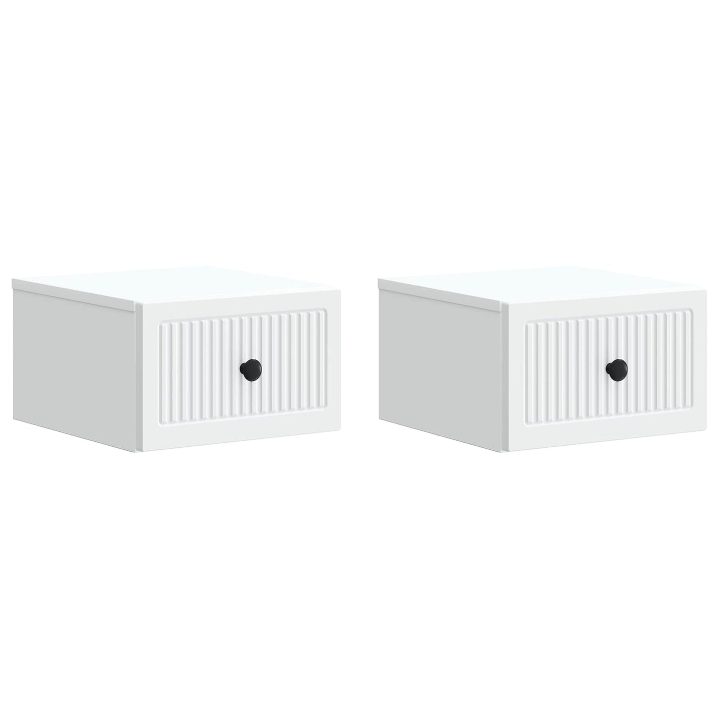 Wall-Mounted Bedside Cabinet 2 pcs White 33 x 34.5 x 20 cm