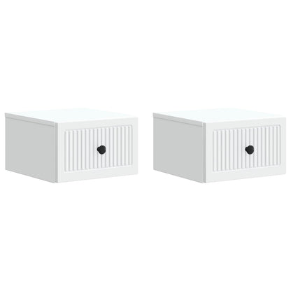 Wall-Mounted Bedside Cabinet 2 pcs White 33 x 34.5 x 20 cm