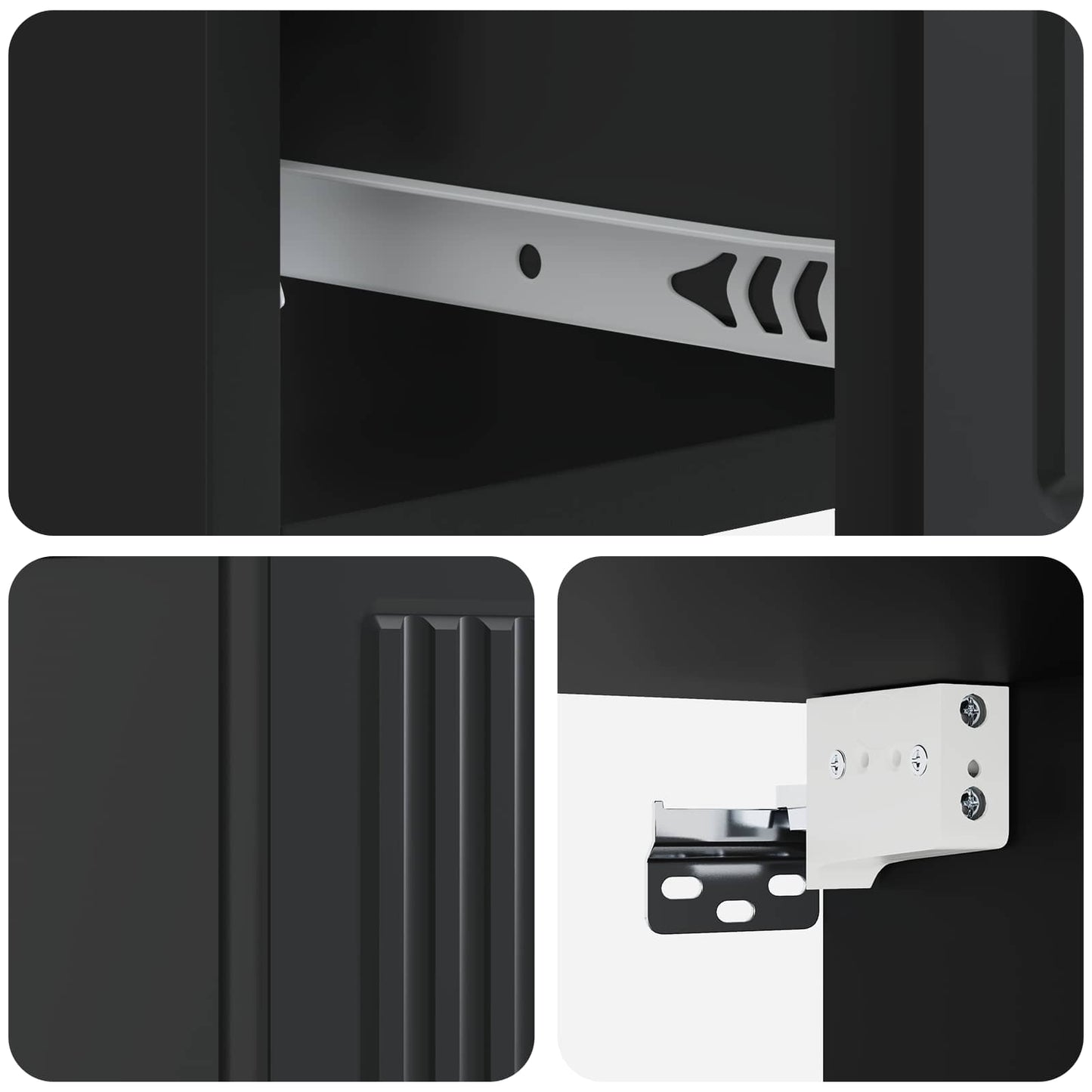 Wall-Mounted Bedside Cabinet Black 33 x 34.5 x 20 cm