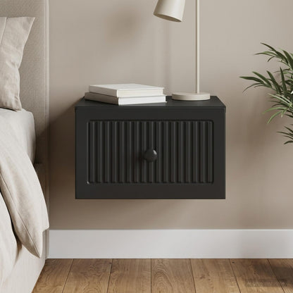 Wall-Mounted Bedside Cabinet Black 33 x 34.5 x 20 cm