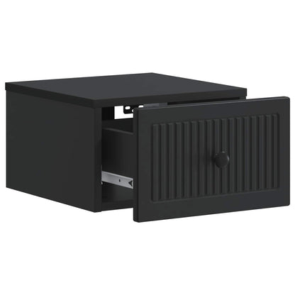 Wall-Mounted Bedside Cabinet Black 33 x 34.5 x 20 cm