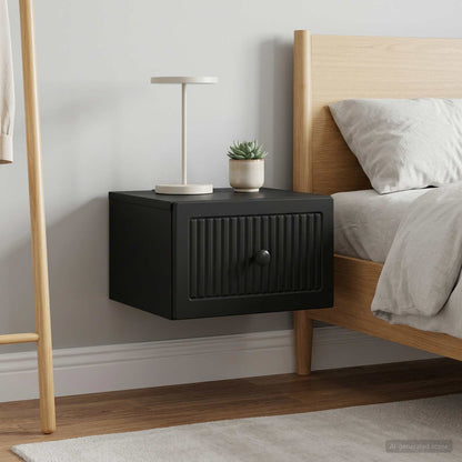 Wall-Mounted Bedside Cabinet 2 pcs Black 33 x 34.5 x 20 cm
